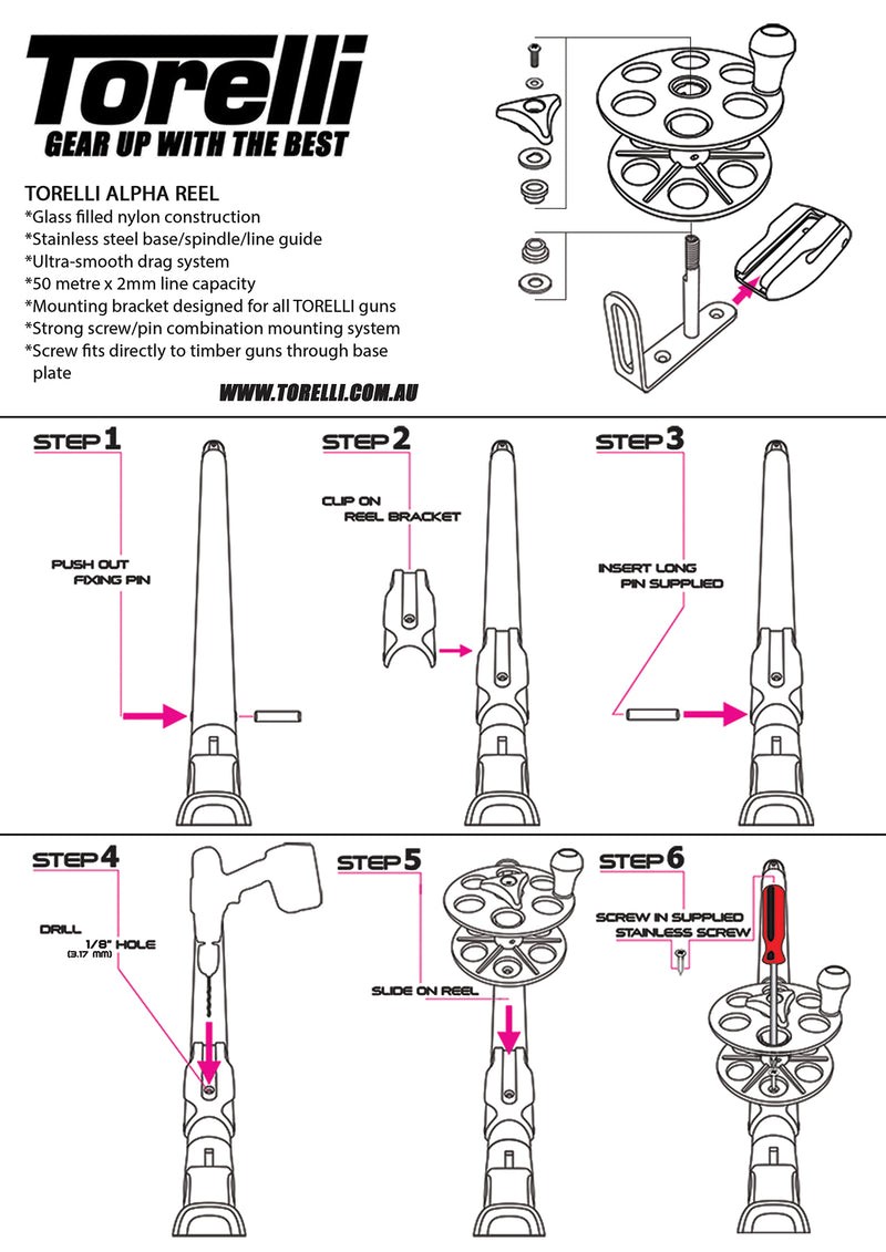 TORELLI ALPHA REEL Pre-Spooled 50m (Red)